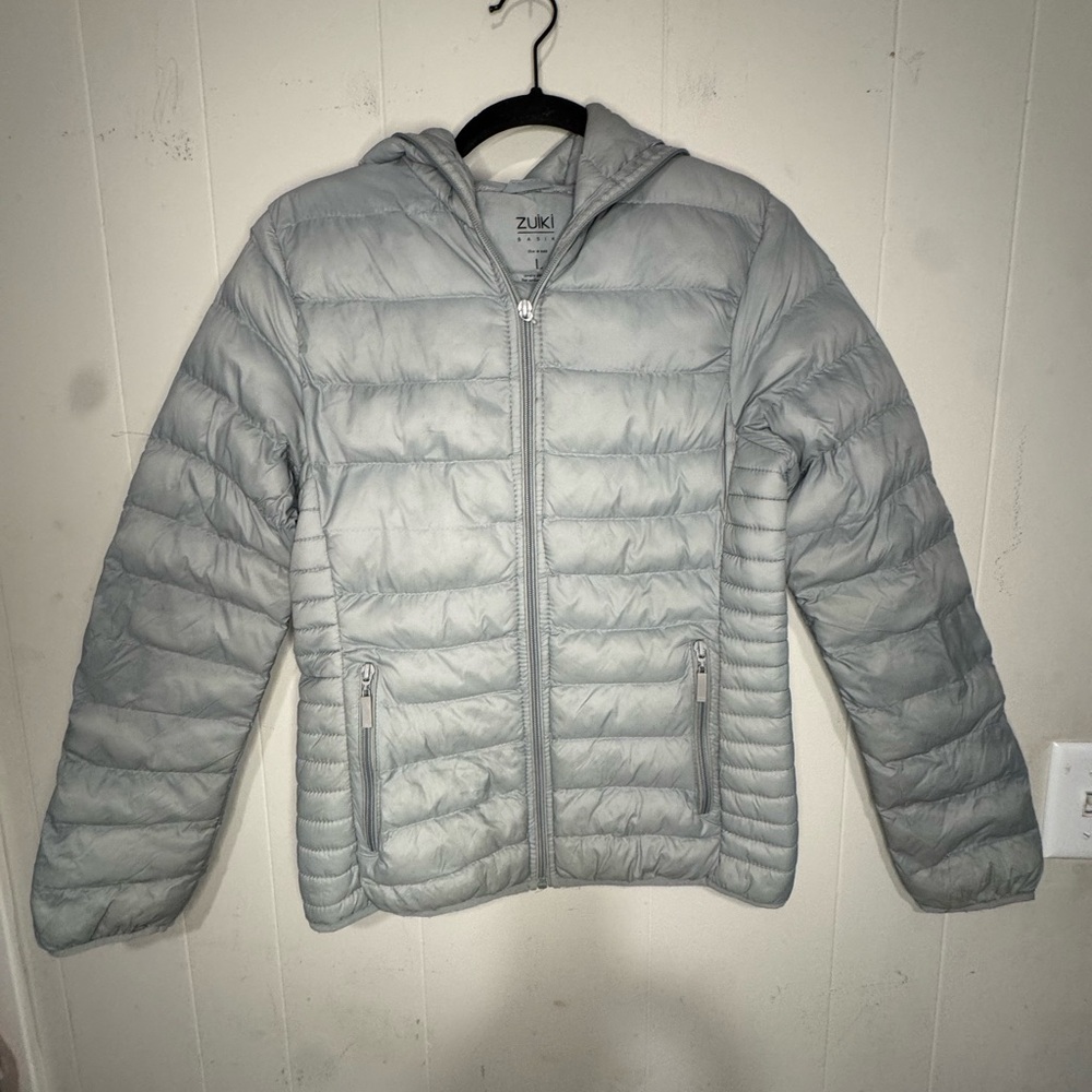 Kids Silver Puffer Jacket